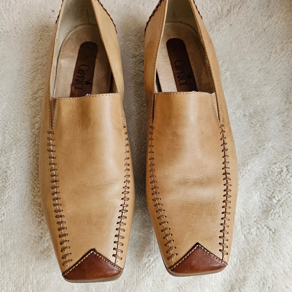 Vintage Caprice Women's Leather Square Toe Driving Slip On Loafer Sz 7 Exquisite